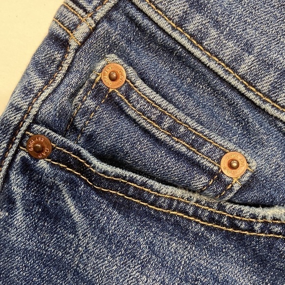 GAP Denim Girlfriend Dark Indigo Mid-Rise Tapered Leg Denim Jeans - Picture 7 of 14